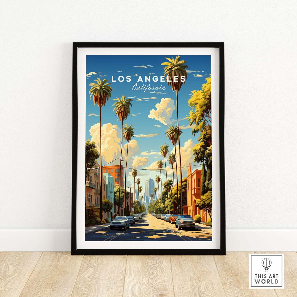 Los Angeles Travel Poster, Personalized Illustration Art Print