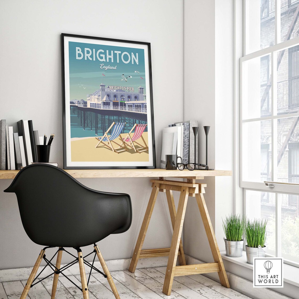 Brighton Pier Travel Poster, Coastal Wall Art Print - Image 4