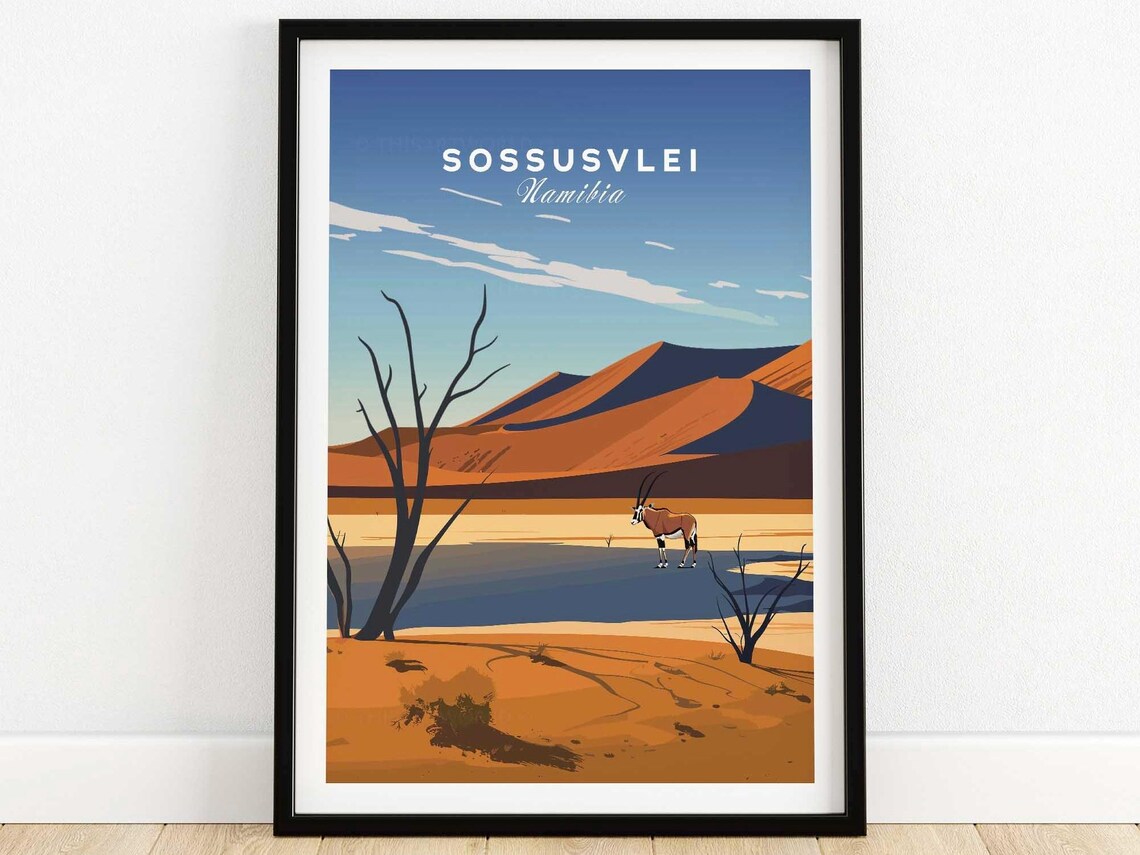 Sossusvlei Namibia Travel Poster, World & Cultural Art