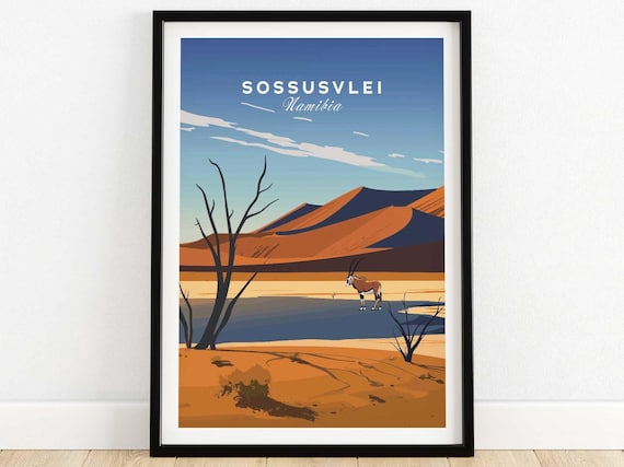 Sossusvlei Namibia Travel Poster, World & Cultural Art