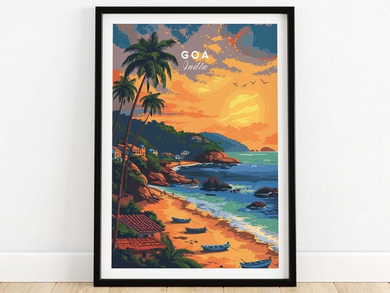 Goa Travel Poster Wall Art Print Home Decor Artwork Gift Illustration Lover