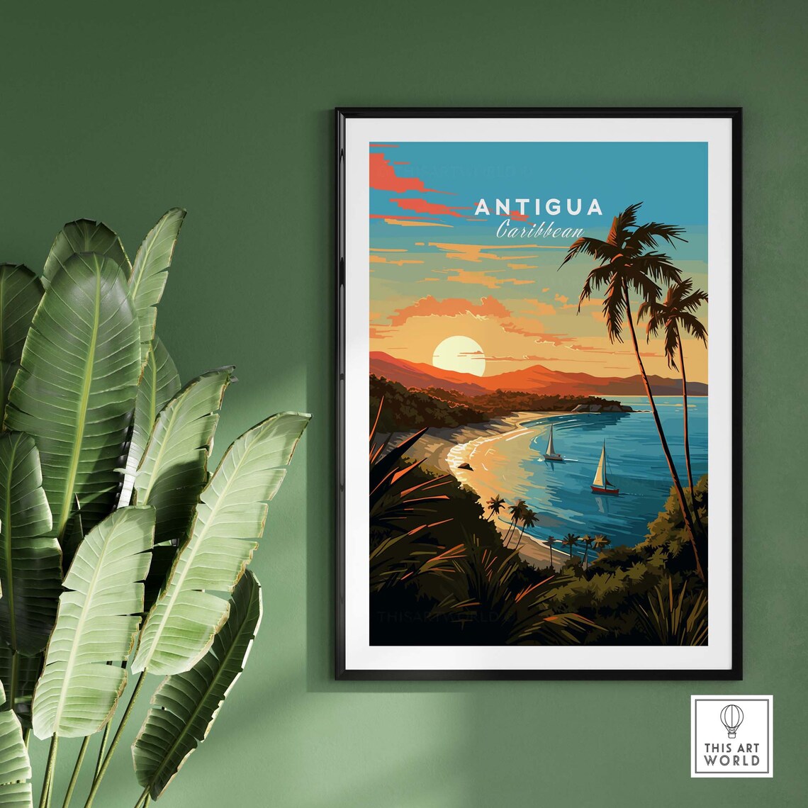 Antigua Travel Poster, Home Decor Art Print - Image 2