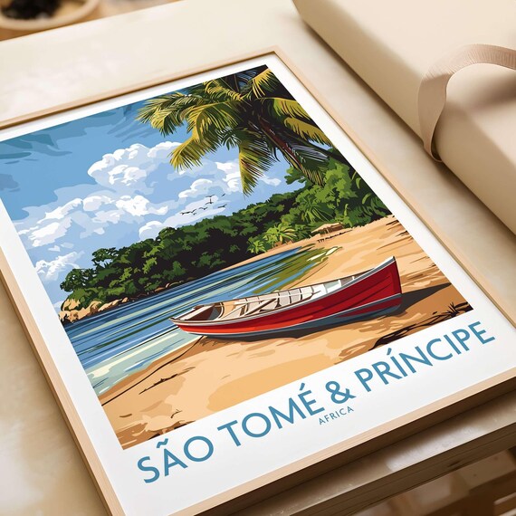 Sao Tome Travel Poster, Africa Home Decor