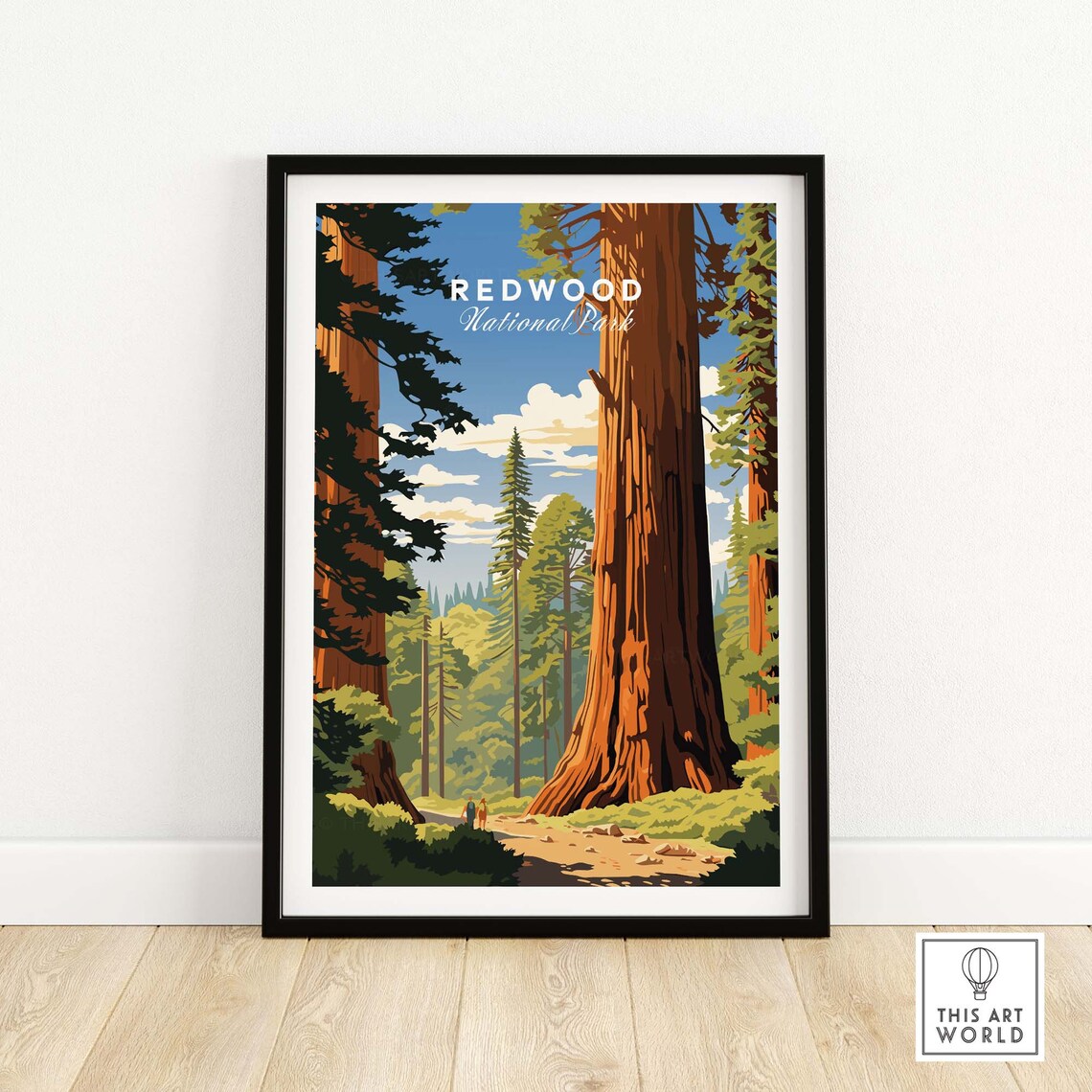 Redwood National Park Travel Poster Art Print
