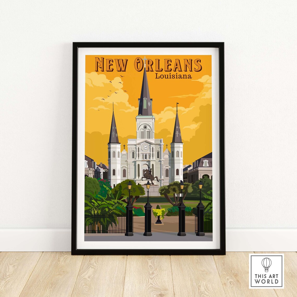 New Orleans Vintage Travel Poster, Louisiana Art Print