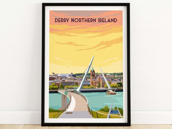 Derry Poster Print, Northern Ireland Travel Poster
