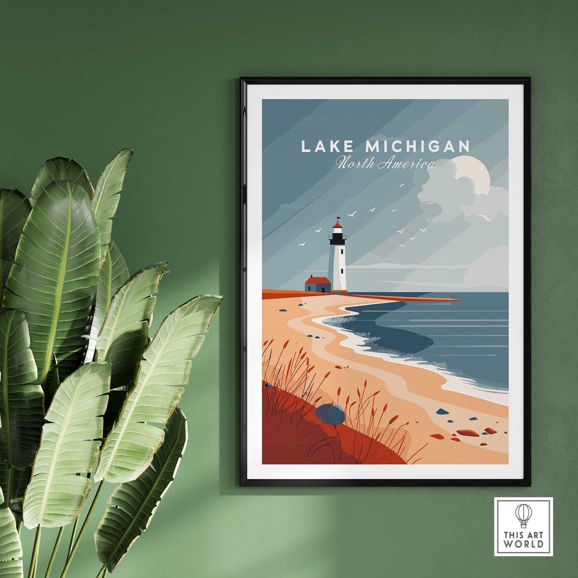 Lake Michigan Print Travel Print Wall Art Lake Michigan Poster Gift Home Decor Art Lover Lake Michigan Gift Artwork Lake Michigan - Image 2