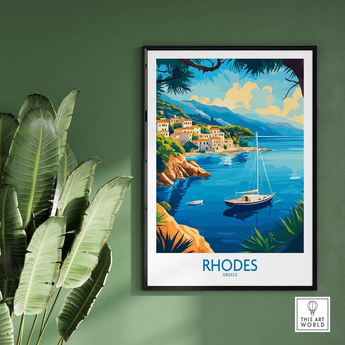Rhodes Travel Poster, Greece Illustration - Image 2