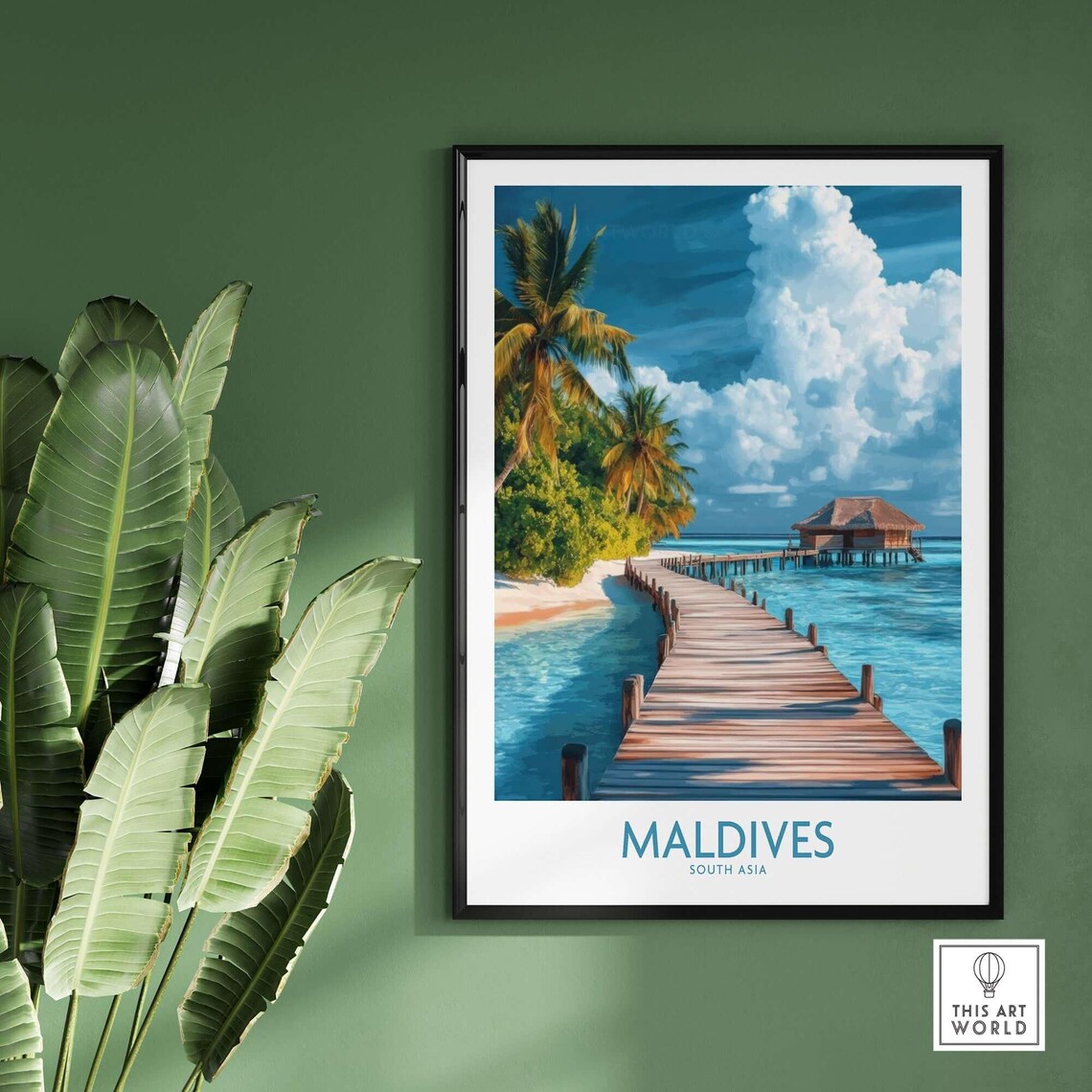 Maldives Travel Poster, South Asia Art Print - Image 2