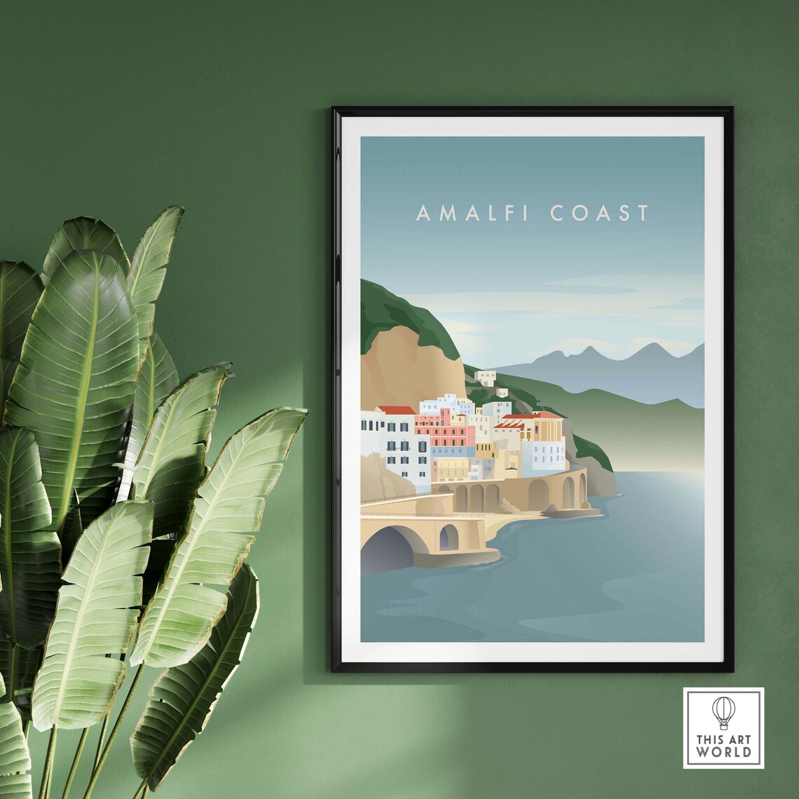 Amalfi Coast Travel Poster, Italy Coast Wall Decor - Image 3