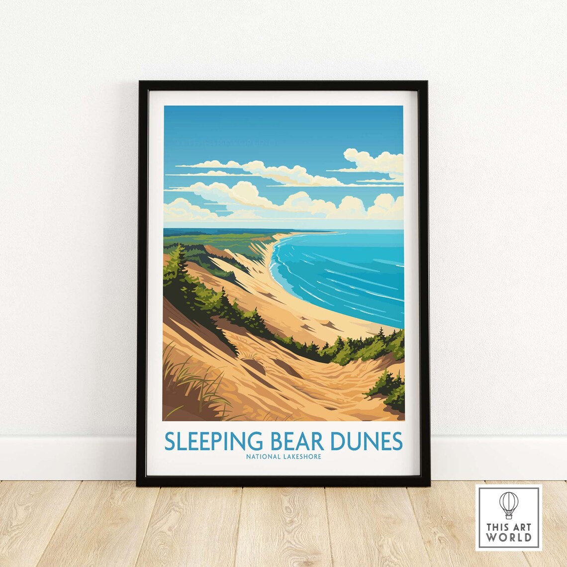Sleeping Bear Dunes Travel Poster, Home Decor Print