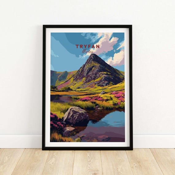 Tryfan Wales Mountain Print Snowdonia Valley Wall Art Landscape Nature Decor Hiking Gift Scenic Home