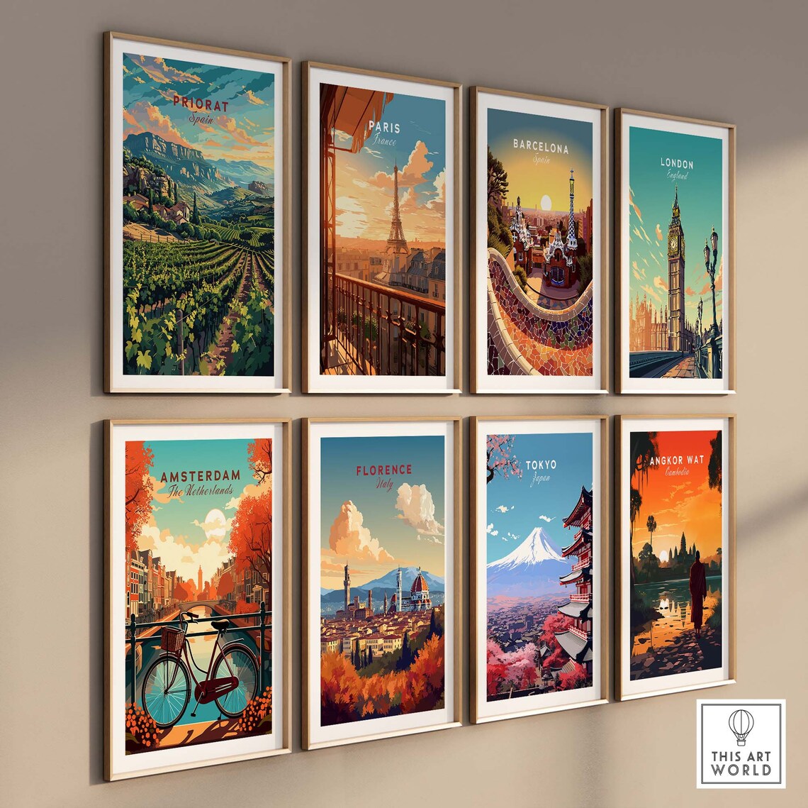 Priorat Spain Terraced Vineyard Mountain Landscape Scenic Poster - Image 3