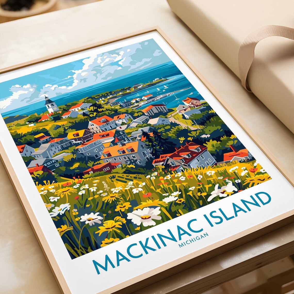 Mackinac Island Travel Poster, Lake Huron Gift
