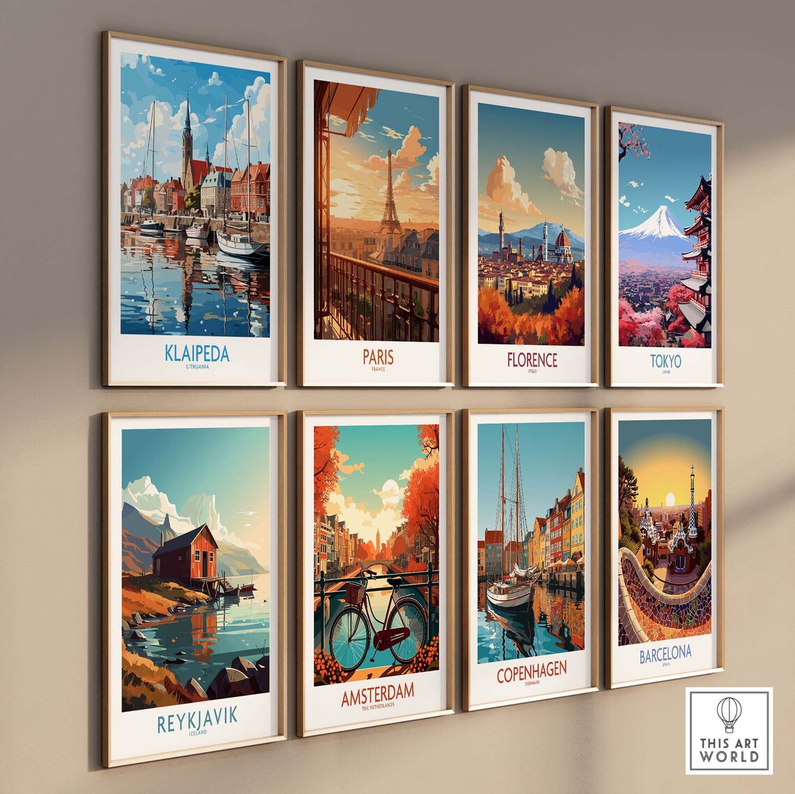 Klaipeda Lithuania Old Harbor Sailboats Church Tower Art Poster - Image 3