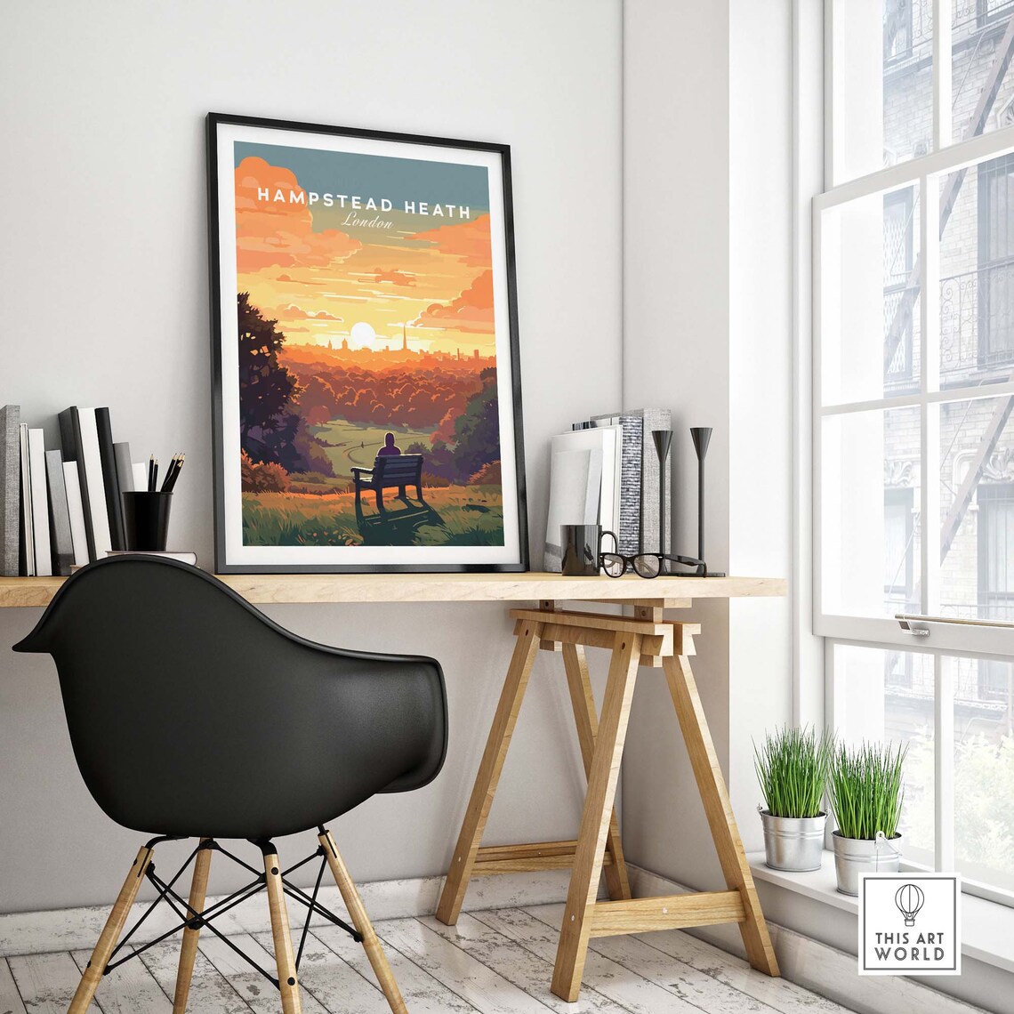 Hampstead Heath Travel Poster, London Park Art Print - Image 4