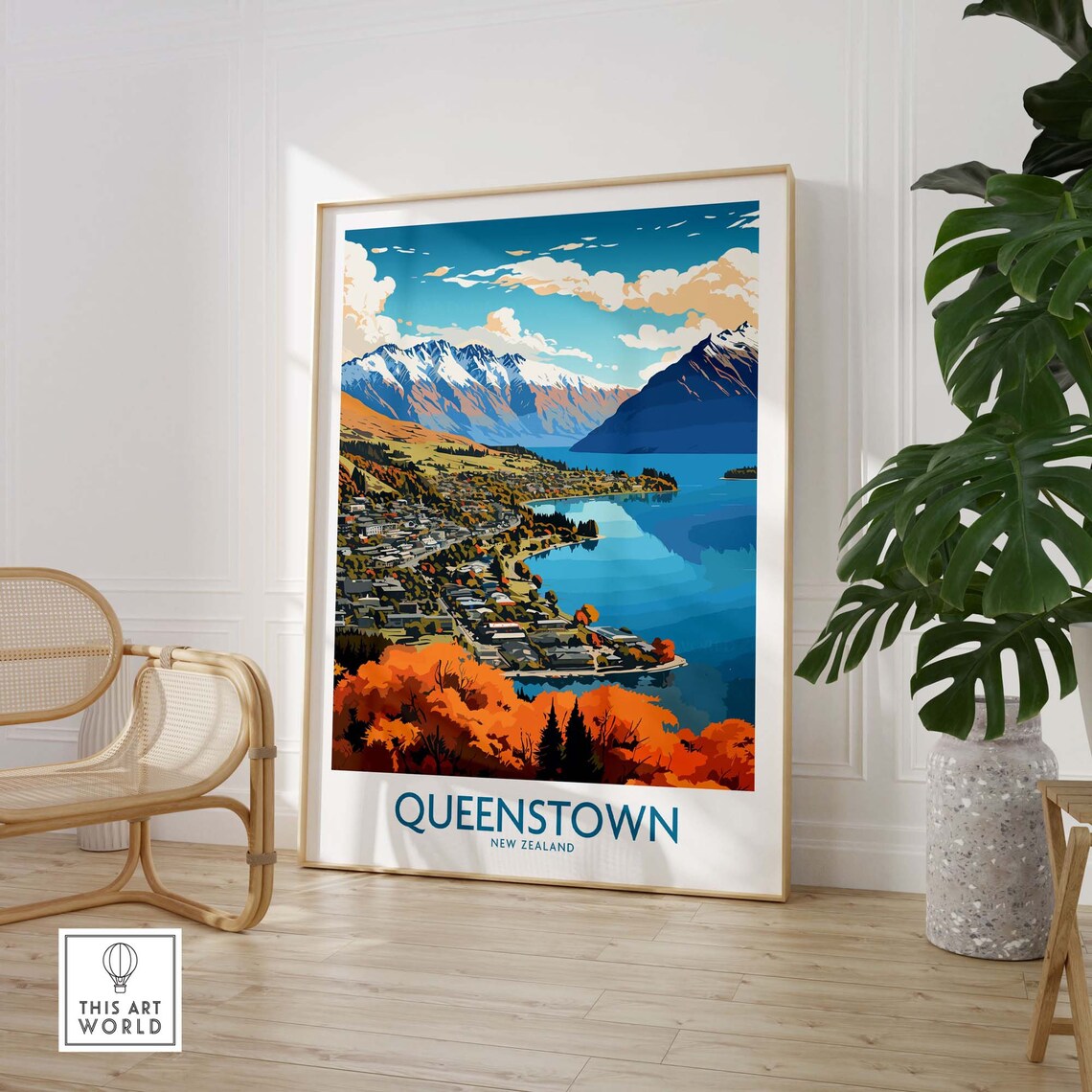 Queenstown Travel Poster, Personalized Wall Art - Image 2