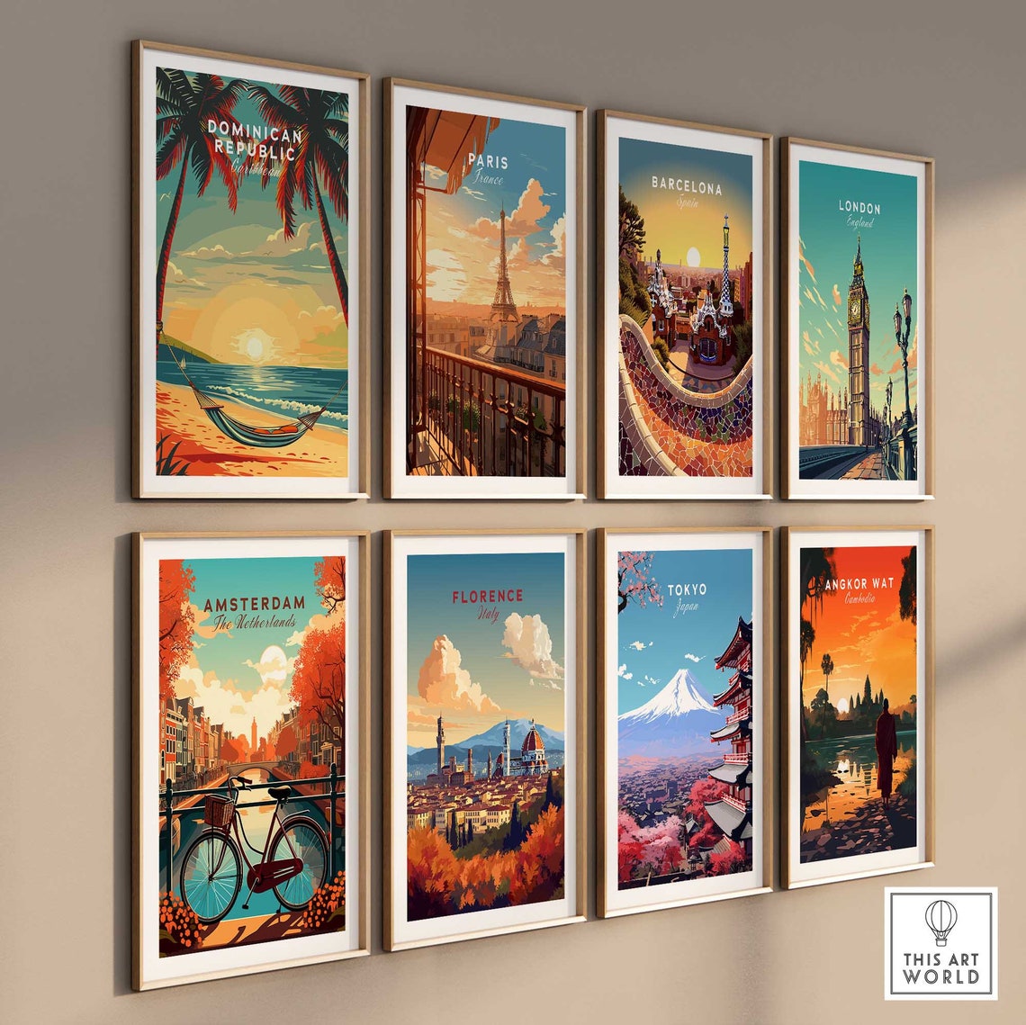 Dominican Republic Caribbean Beach Hammock Sunset Palm Poster - Image 3