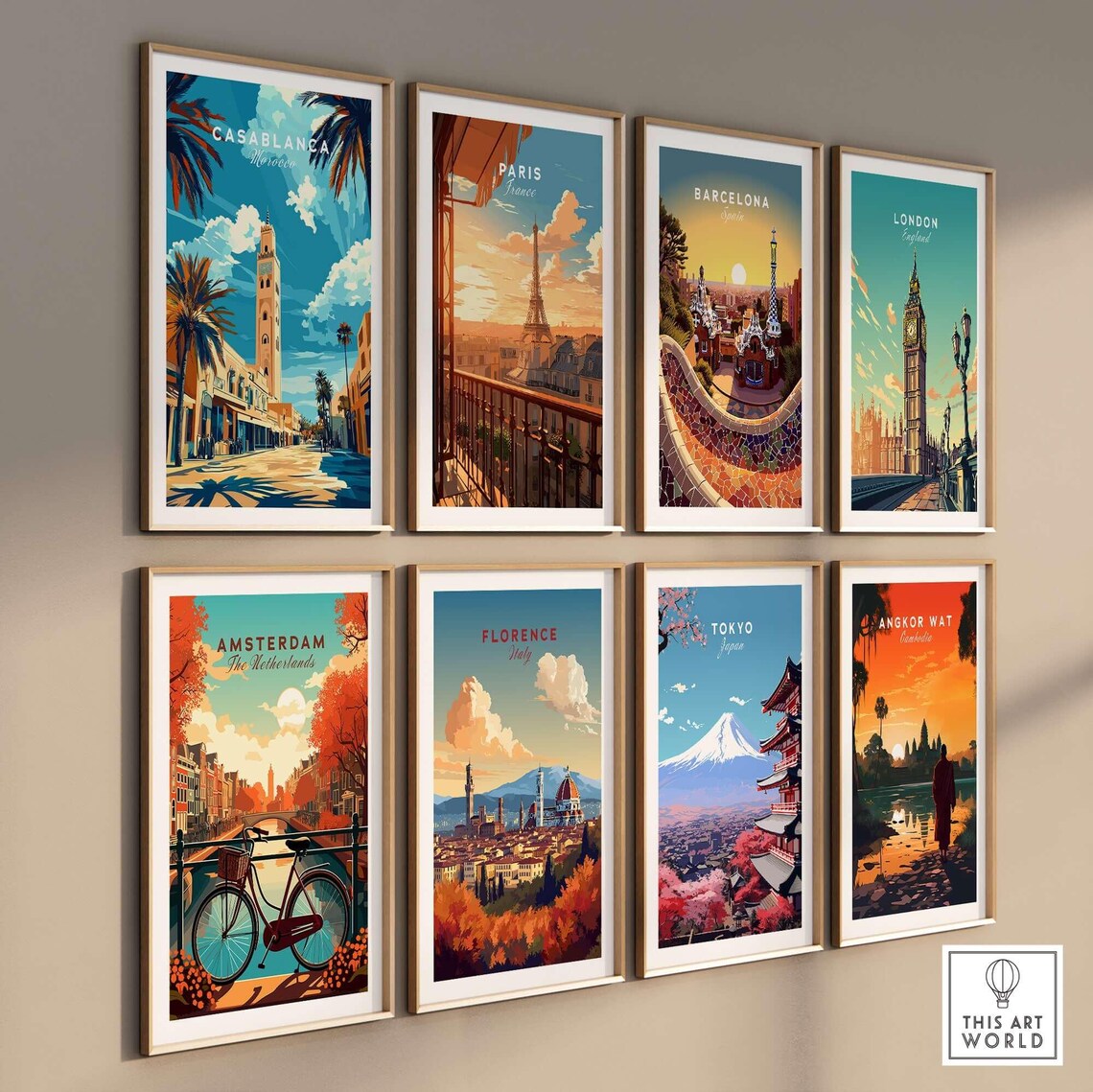 Casablanca Morocco Palm Lined Avenue City Landmark Travel Poster - Image 3