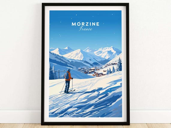 Morzine Ski Poster Resort Travel Print Wall Art Home Dcor Gift Lovers France Lover