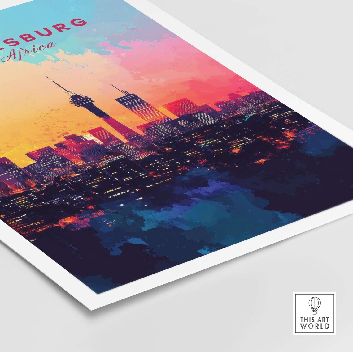 Johannesburg Skyline Poster, South Africa Cityscape - Image 5