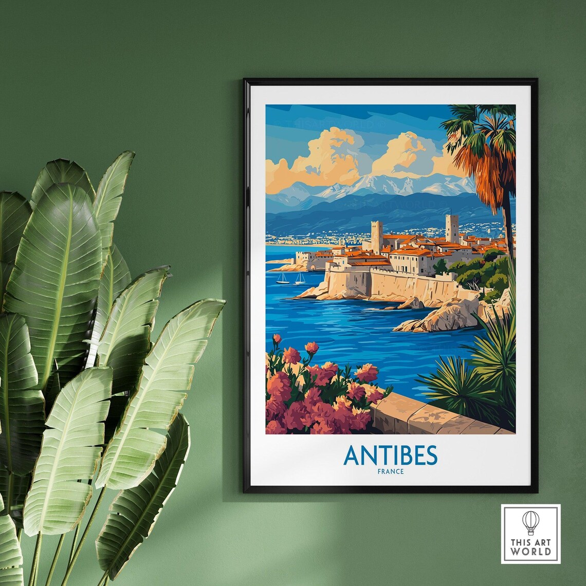 Antibes France Old Town Fortified Coast Rocky Bay Travel Poster - Image 2