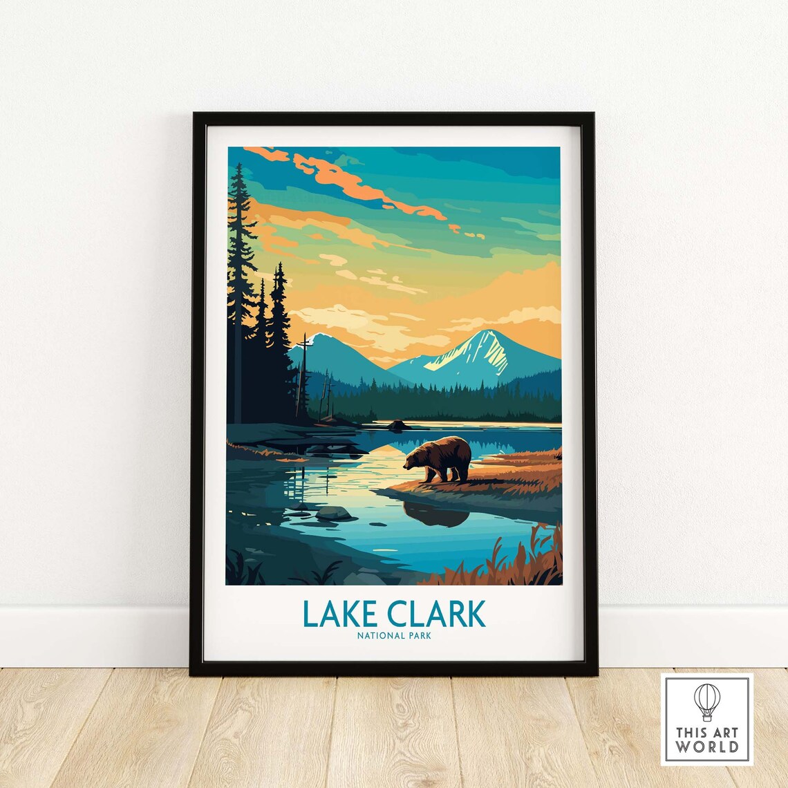Lake Clark National Park Travel Poster, Home Decor