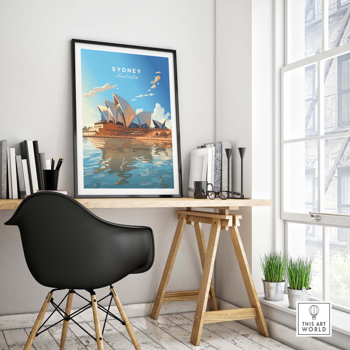 Sydney Australia Opera House Sail Rooflines Harbor Reflection Poster - Image 4