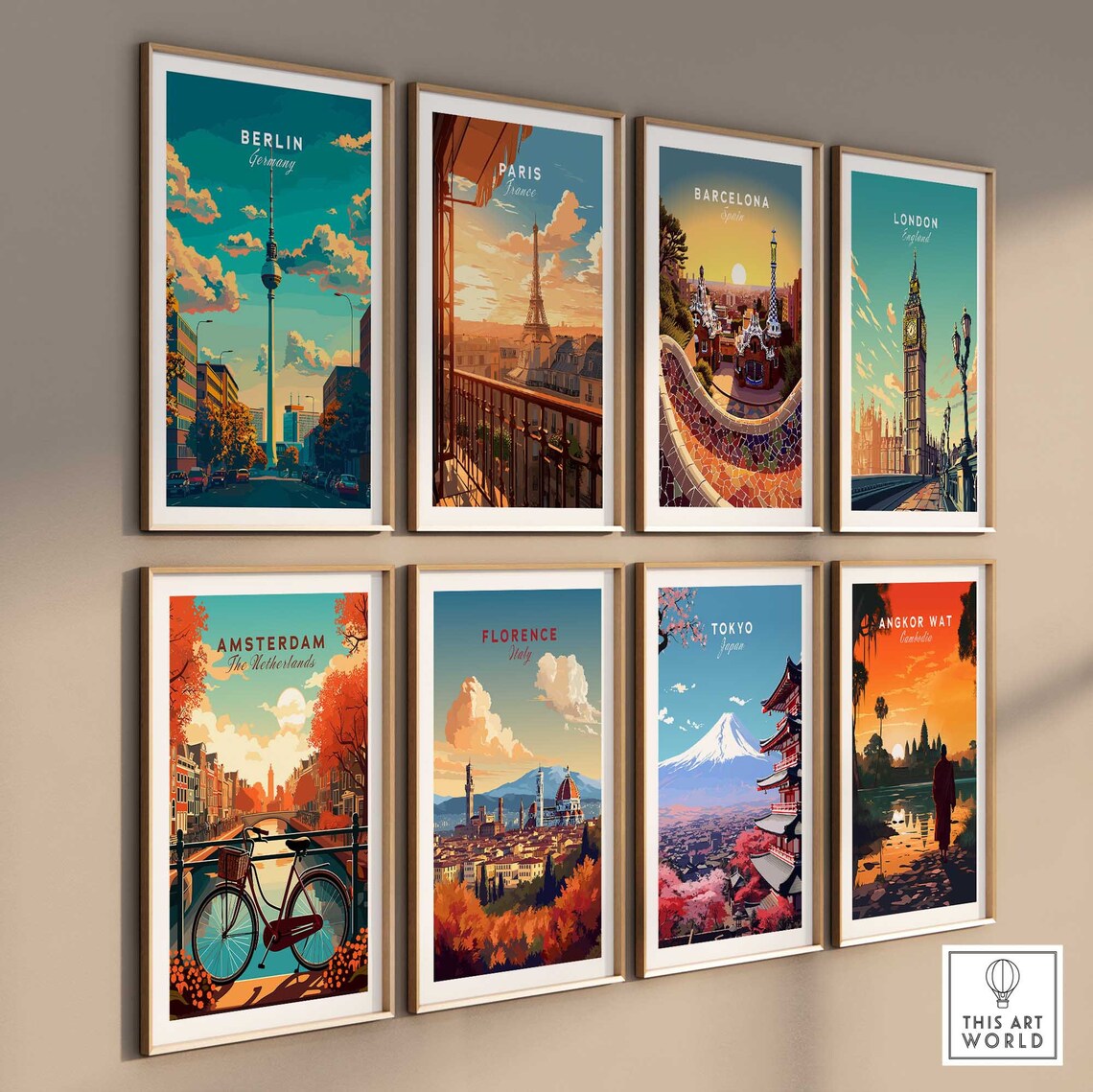 Berlin Germany Fernsehturm TV Tower City Street Scenic Poster - Image 3