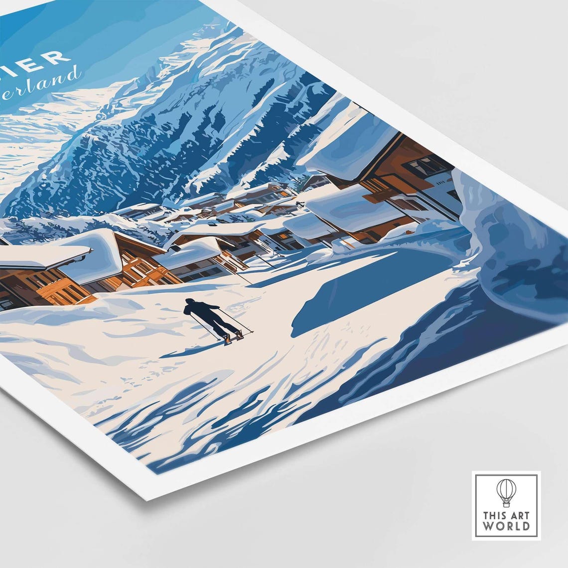 Verbier Ski Print, Switzerland Travel Poster - Image 5