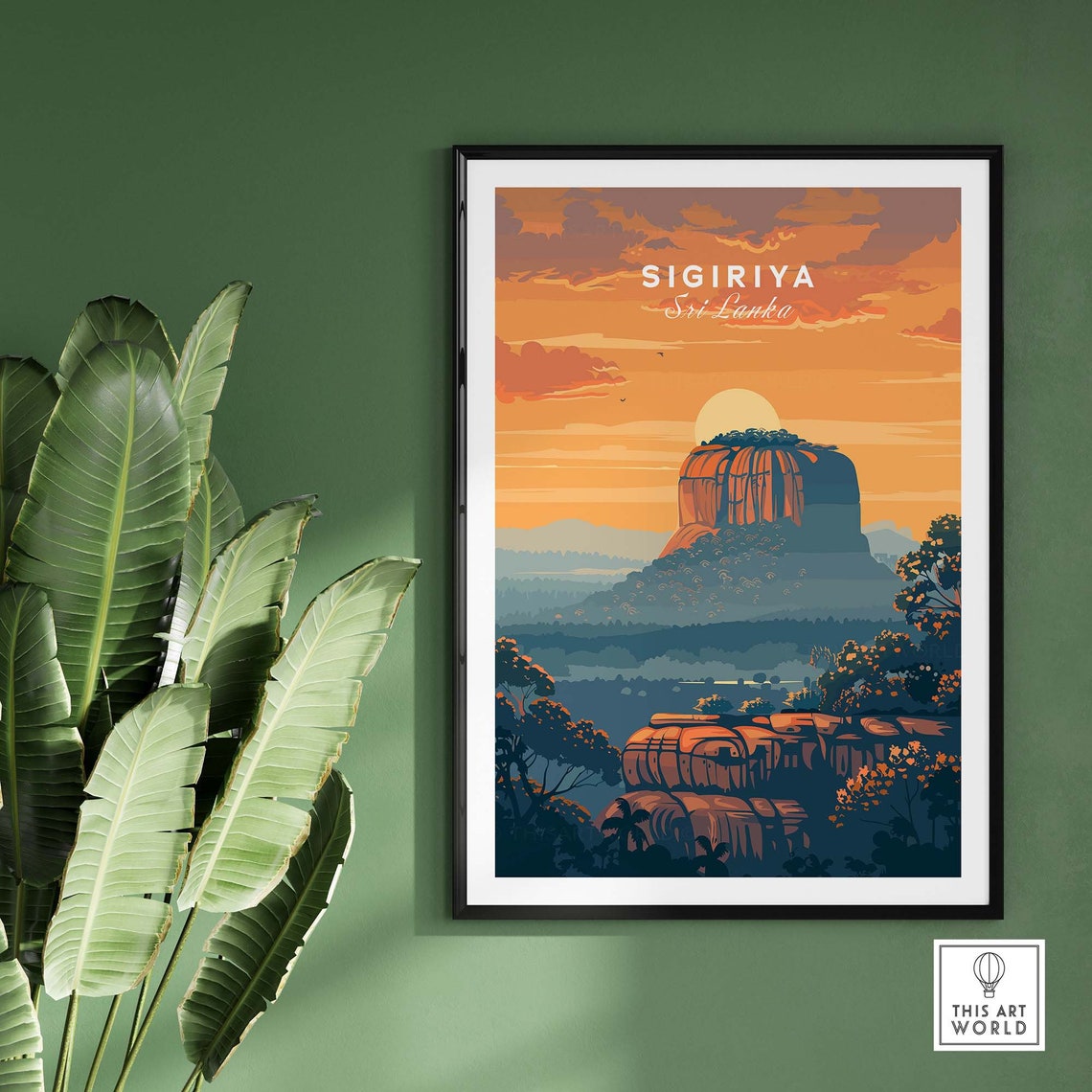 Sri Lanka Sigiriya Poster Asia Travel Print Home Decor Gift Wanderlust Gallery Wall Art - Image 2