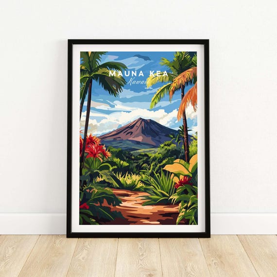 Hawaii Landscape, Mauna Kea Mountain Art Print