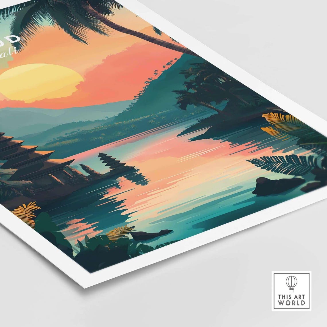 Ubud Bali Travel Poster, Gift Illustration Artwork - Image 5