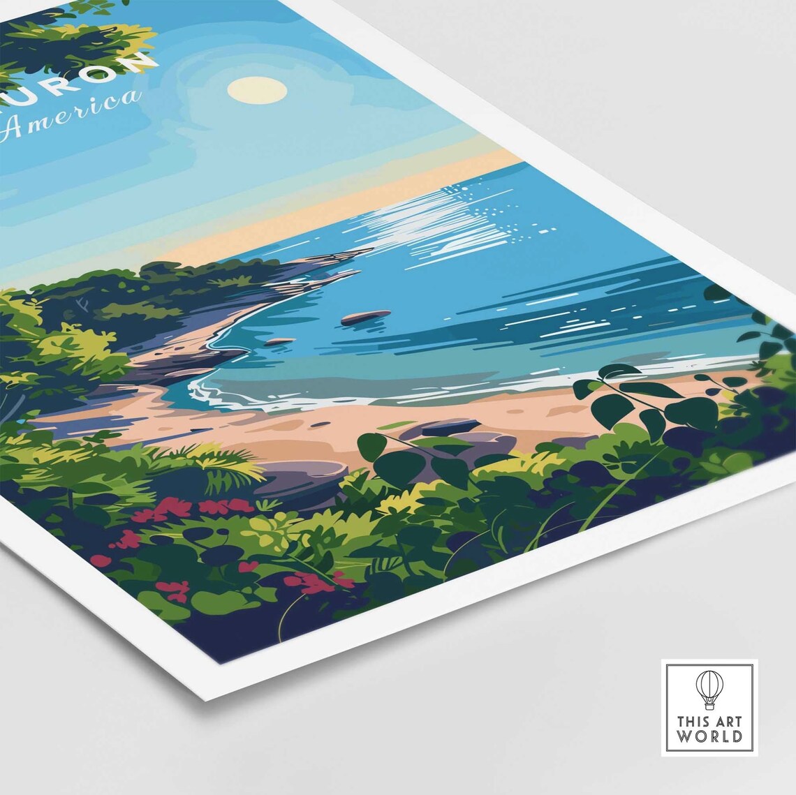 Lake Huron North America Beach Cove Morning Light Travel Poster - Image 4