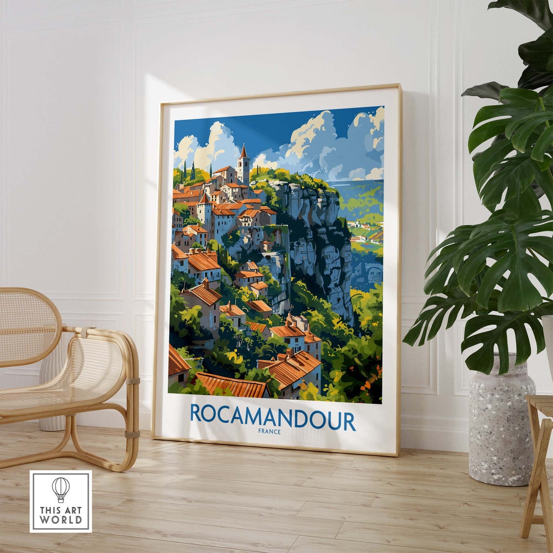 Rocamadour Wall Art Travel Poster France Rocamadour Artwork Poster Gift France Home Decor Rocamadour Illustration Art Lover France Print - Image 2