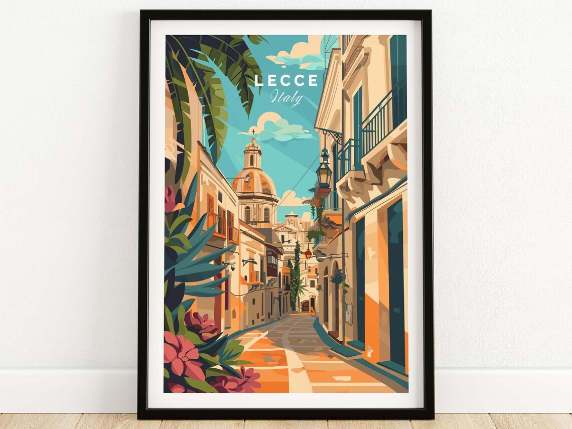 Lecce Travel Poster, Apulia Italy Home Decor