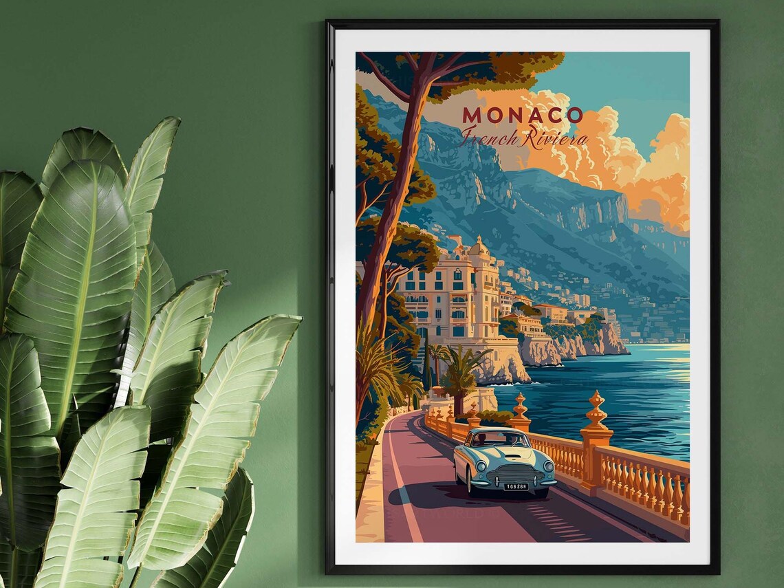 Monaco Travel Poster Art Print, Home Decor