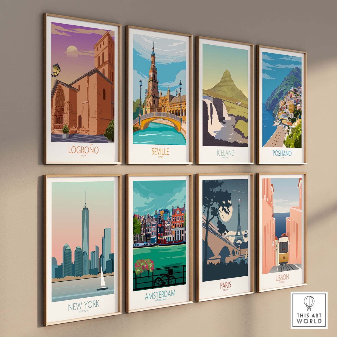 Logrono Spain Travel Poster, European City View - Image 3