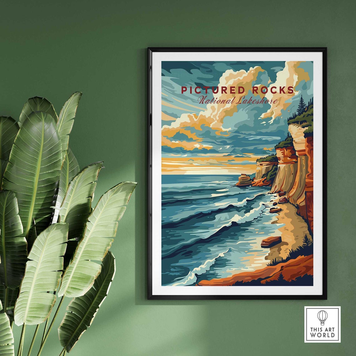Pictured Rocks National Lakeshore Sandstone Cliffs Travel Poster - Image 2