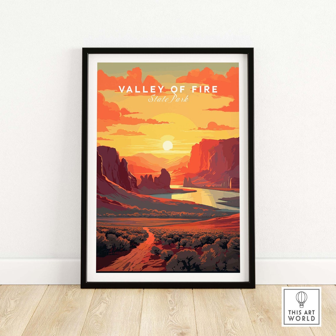 Valley of Fire State Park Nevada Desert Red Rocks Sunset Poster