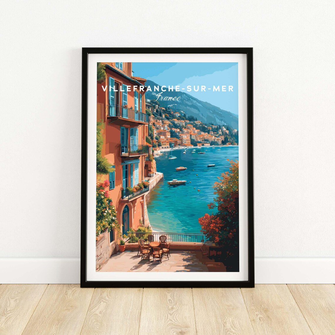 Villefranche Sur Mer France Mediterranean Harbor Village Poster