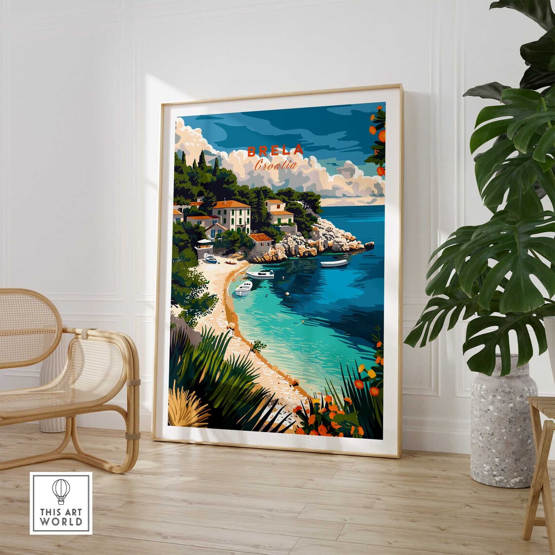 Brela Croatia Adriatic Bay Turquoise Water Beach Cove Art Poster - Image 2