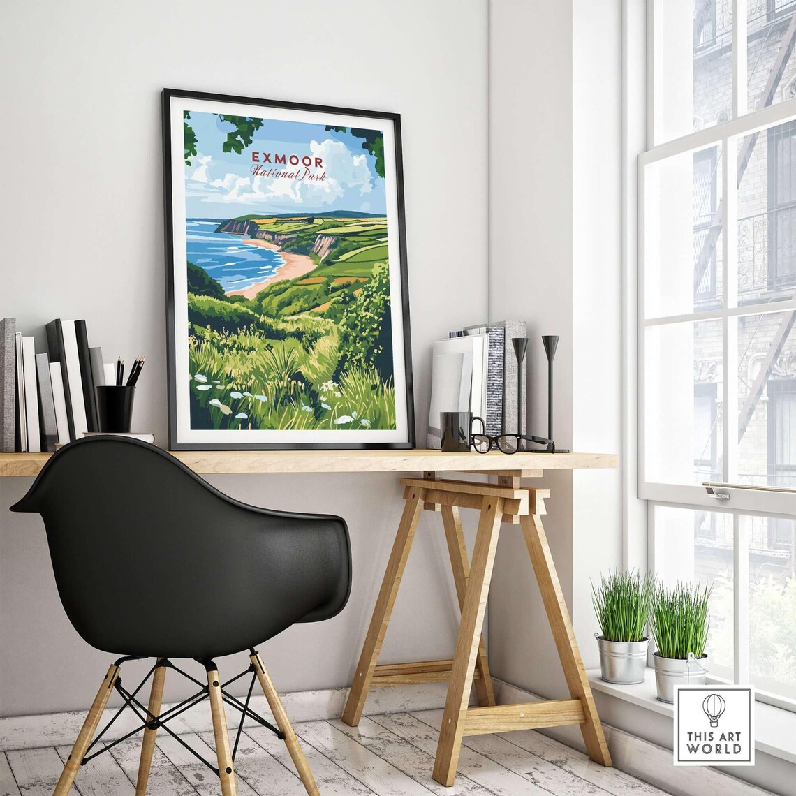 Exmoor Travel Poster, Devon National Park Illustration - Image 4