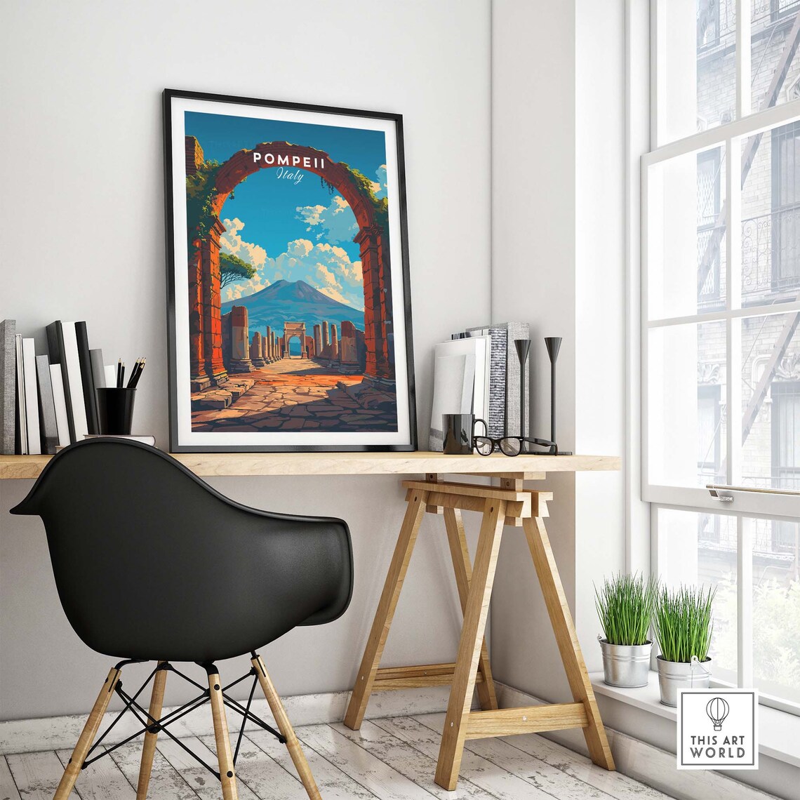Pompeii Italy Travel Poster, Naples Art Print - Image 4