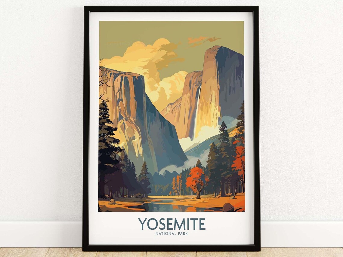 Yosemite Travel Poster, National Parks Art Print