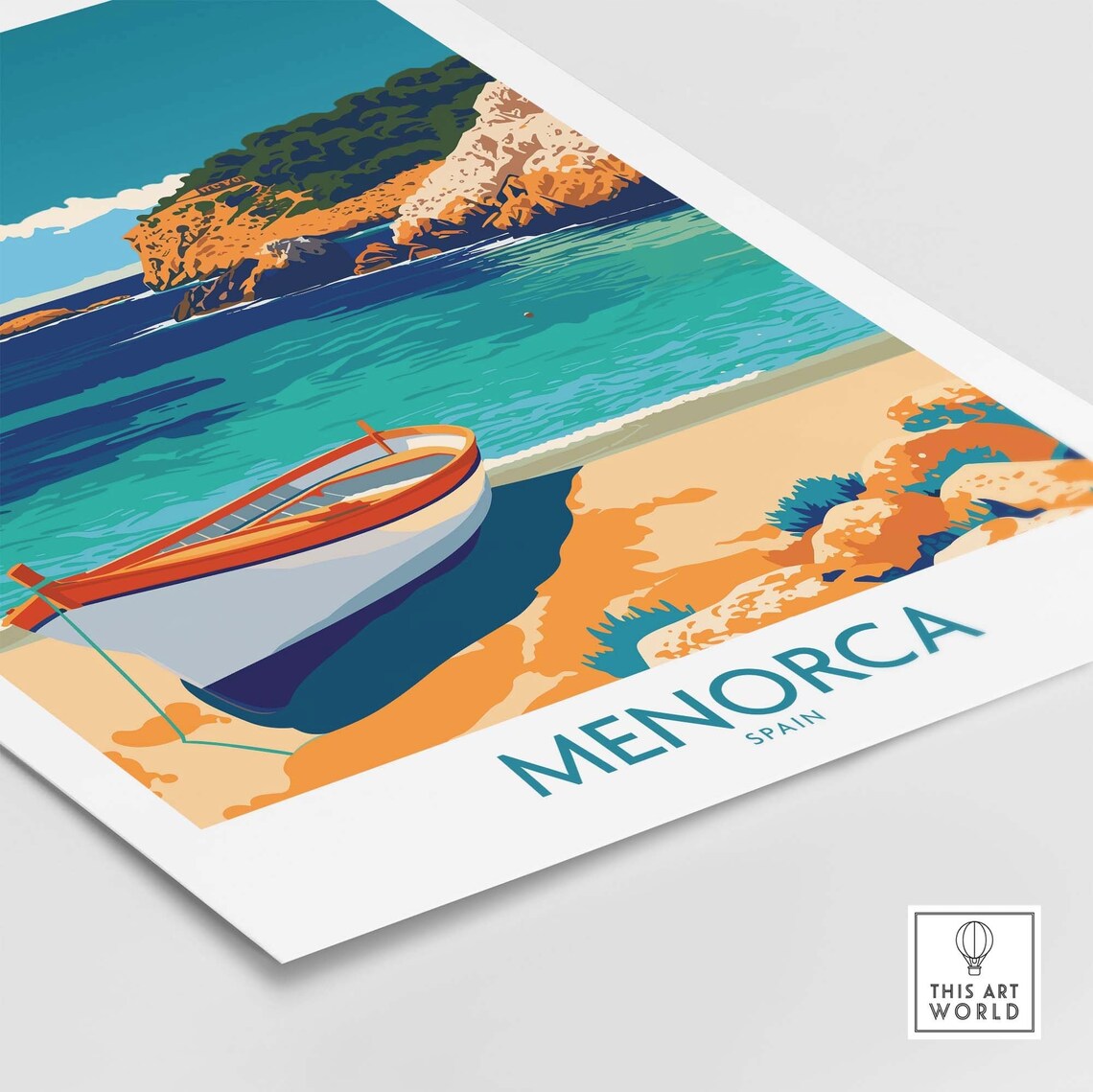 Menorca Travel Poster, Home Decor Art Print