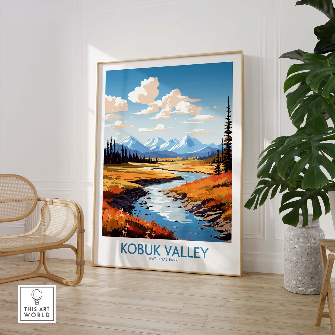 Kobuk Valley National Park Arctic Autumn Tundra River Scene Poster - Image 3