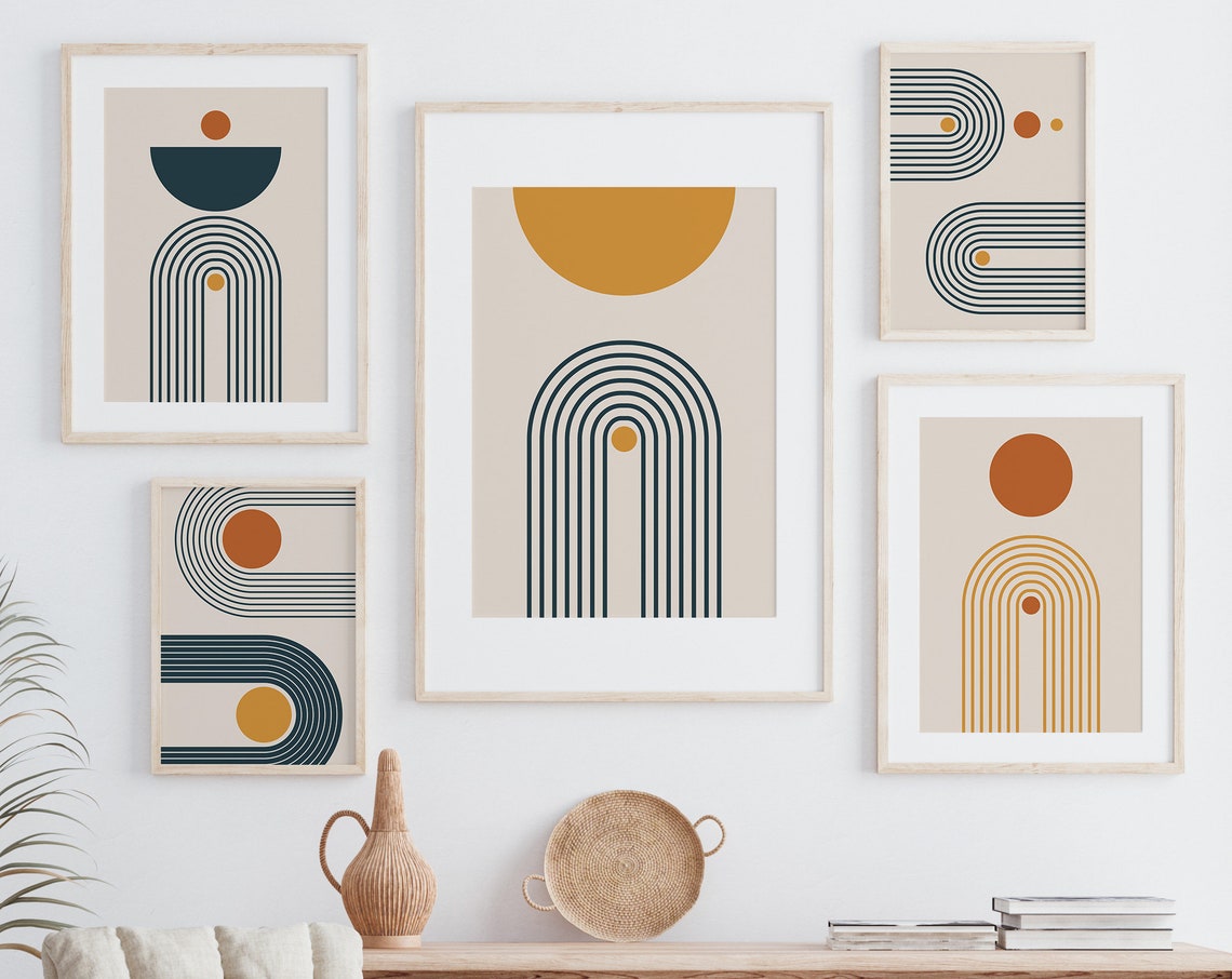 Arch Geometric Elements Earth Tones Poster Boho Minimalist Wall Art Abstract Art Modern Art Print - Image 2