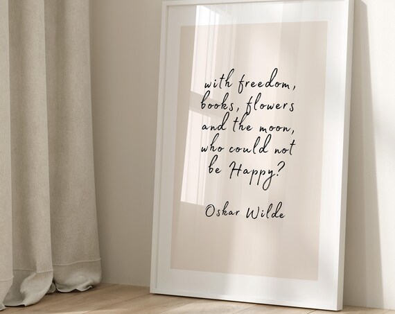 Oskar Wilde Quote, Motivational Typography Art Print