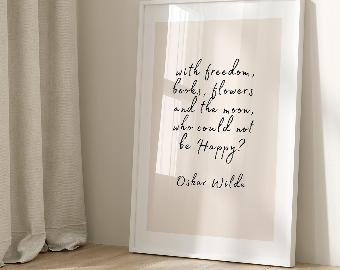 Oskar Wilde Quote, Motivational Typography Art Print